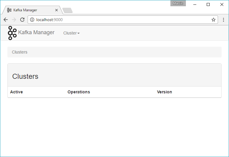 Kafka Manager on Windows in Docker